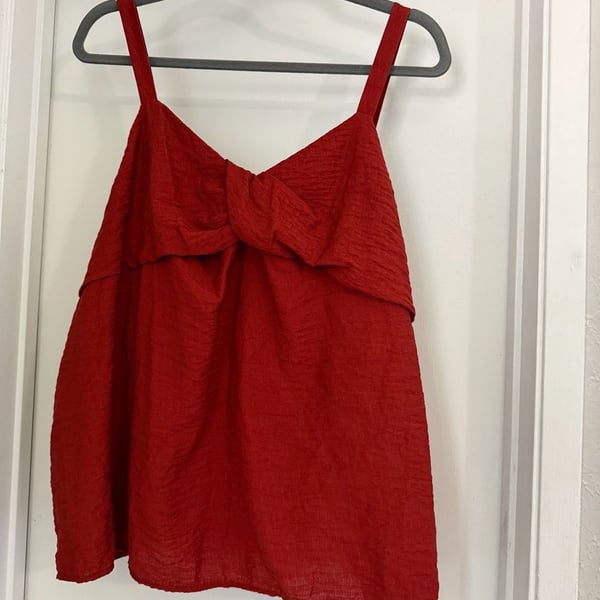 Simply Vera Vera Wang Red Textured Twist-Front Cami Top