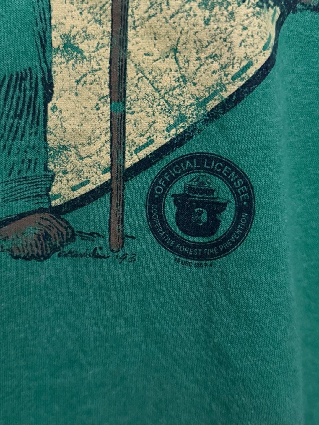 Vintage Smokey the Bear 'Smokey Says Keep It Green' Graphic T-Shirt 3