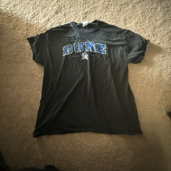 Duke Blue Devils Arched Block Letter Graphic T-Shirt Black XL