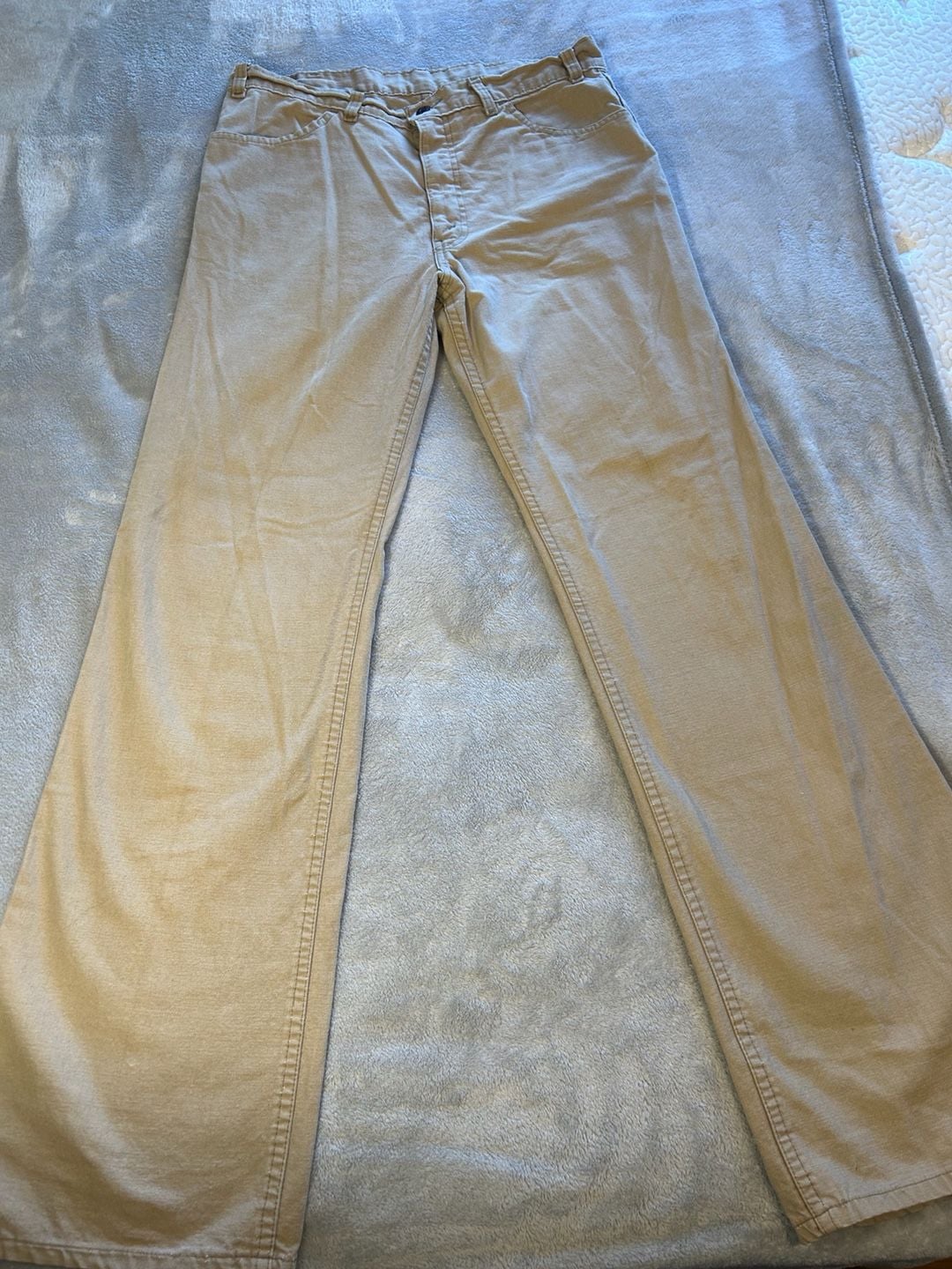 Vintage Levi's White Tab Khaki Cotton Duck Canvas Pants with Corduroy Pocket 2