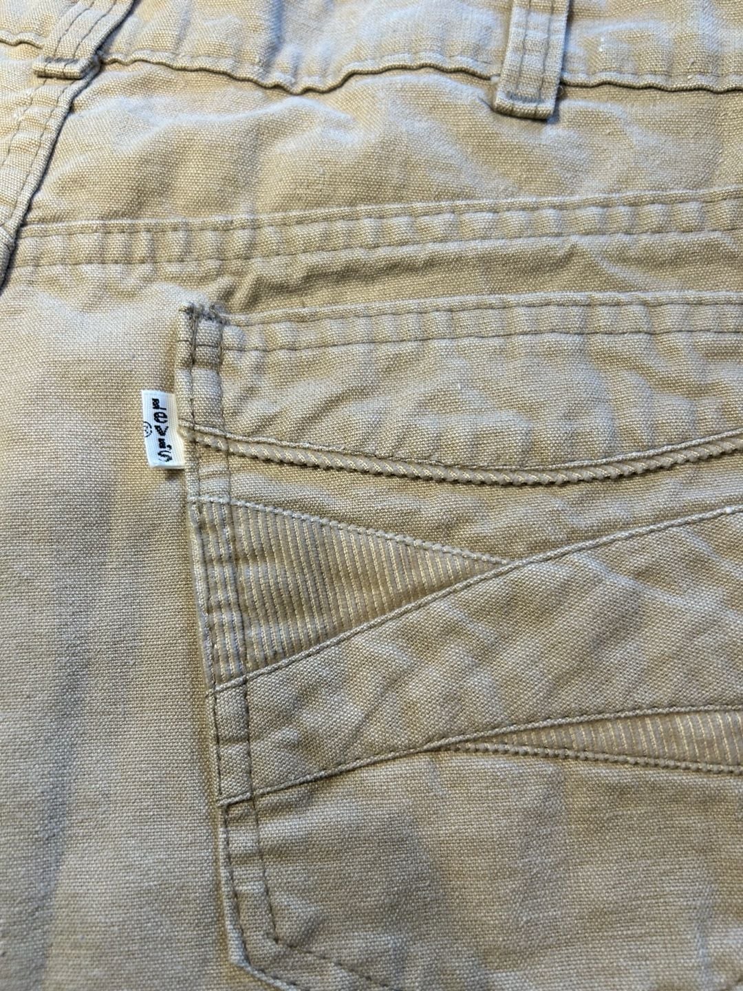 Vintage Levi's White Tab Khaki Cotton Duck Canvas Pants with Corduroy Pocket 3