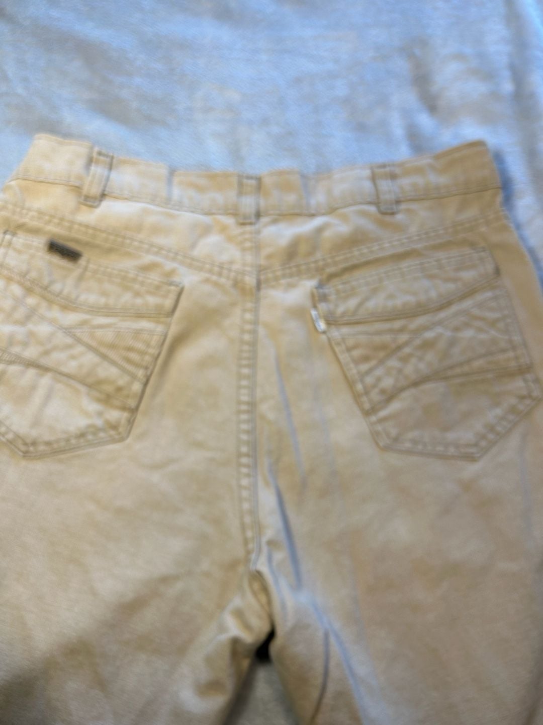 Vintage Levi's White Tab Khaki Cotton Duck Canvas Pants with Corduroy Pocket 10