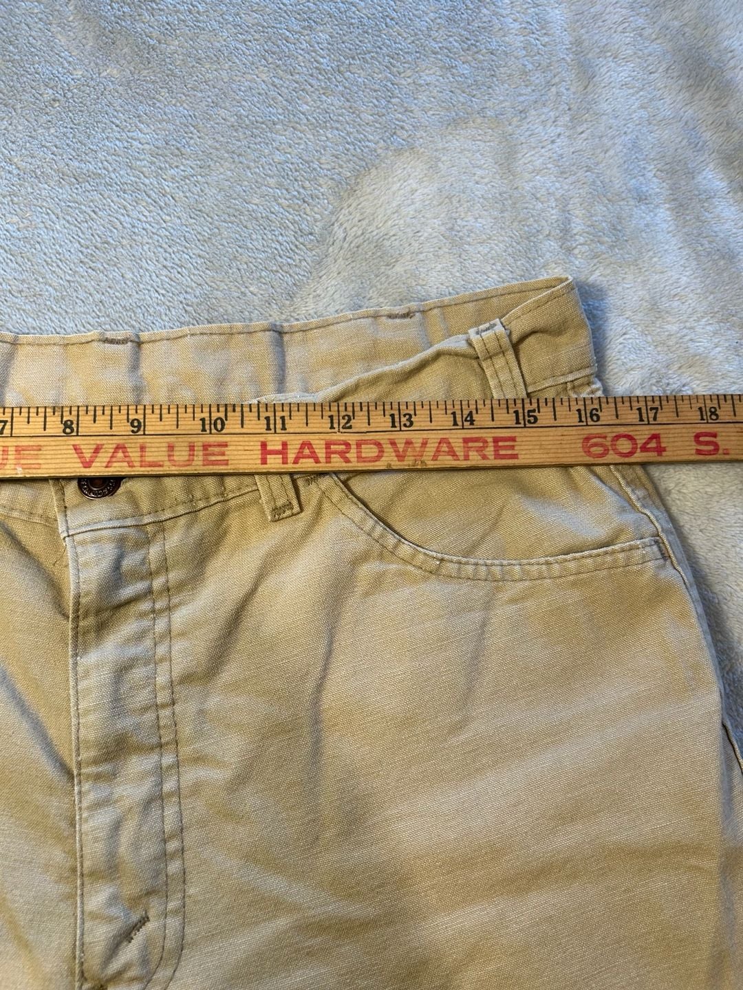 Vintage Levi's White Tab Khaki Cotton Duck Canvas Pants with Corduroy Pocket 12