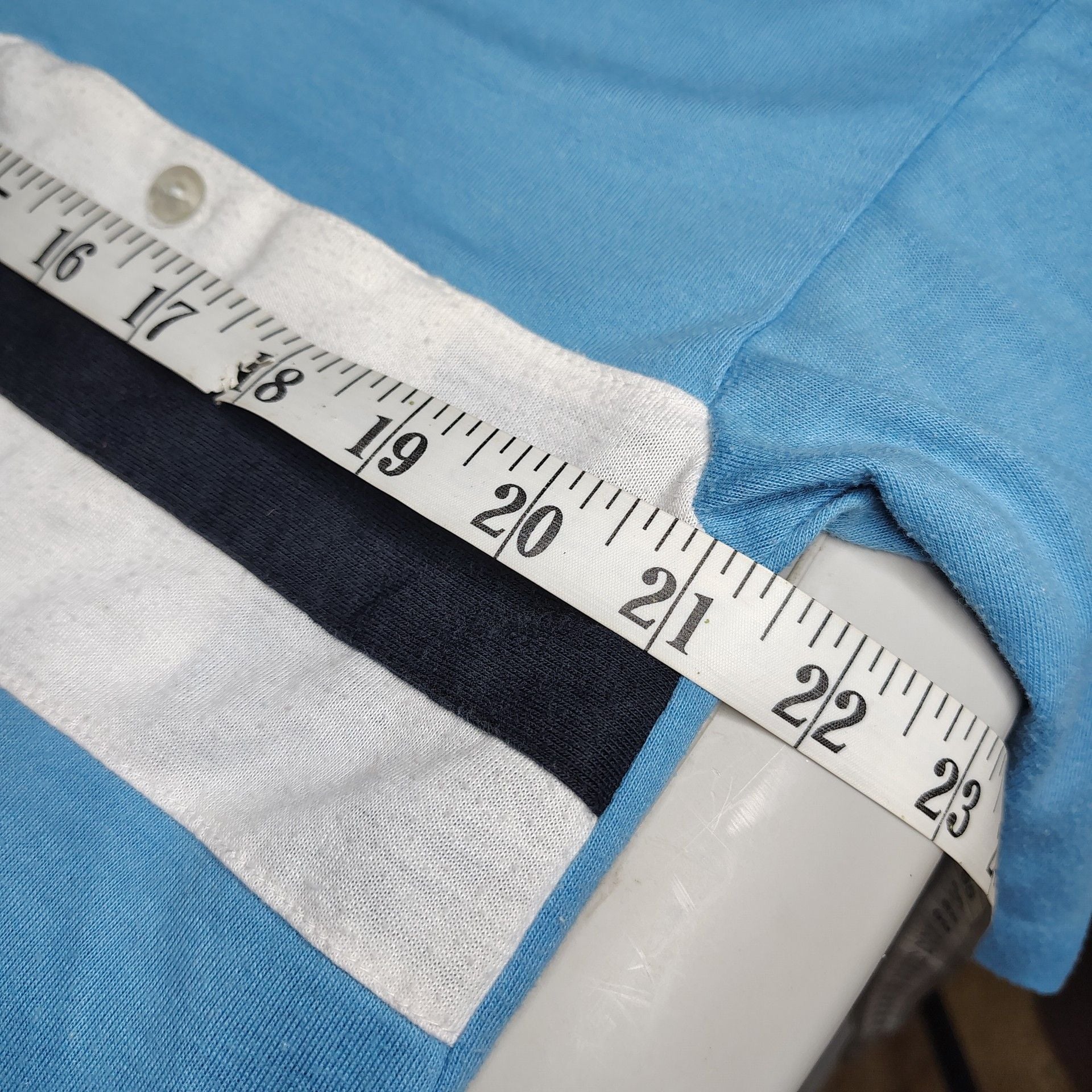 Vintage Grandpacore, Bowler shirt Crossbow Blue Banded Bottom Pocket Polo Shirt 8
