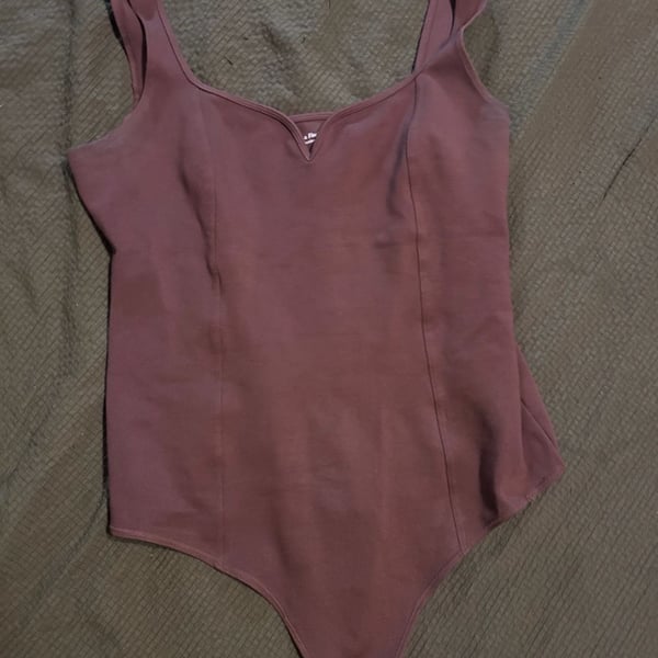 Abercrombie & Fitch Soft A&F Collection Sweetheart Neck Corset Seam Bodysuit