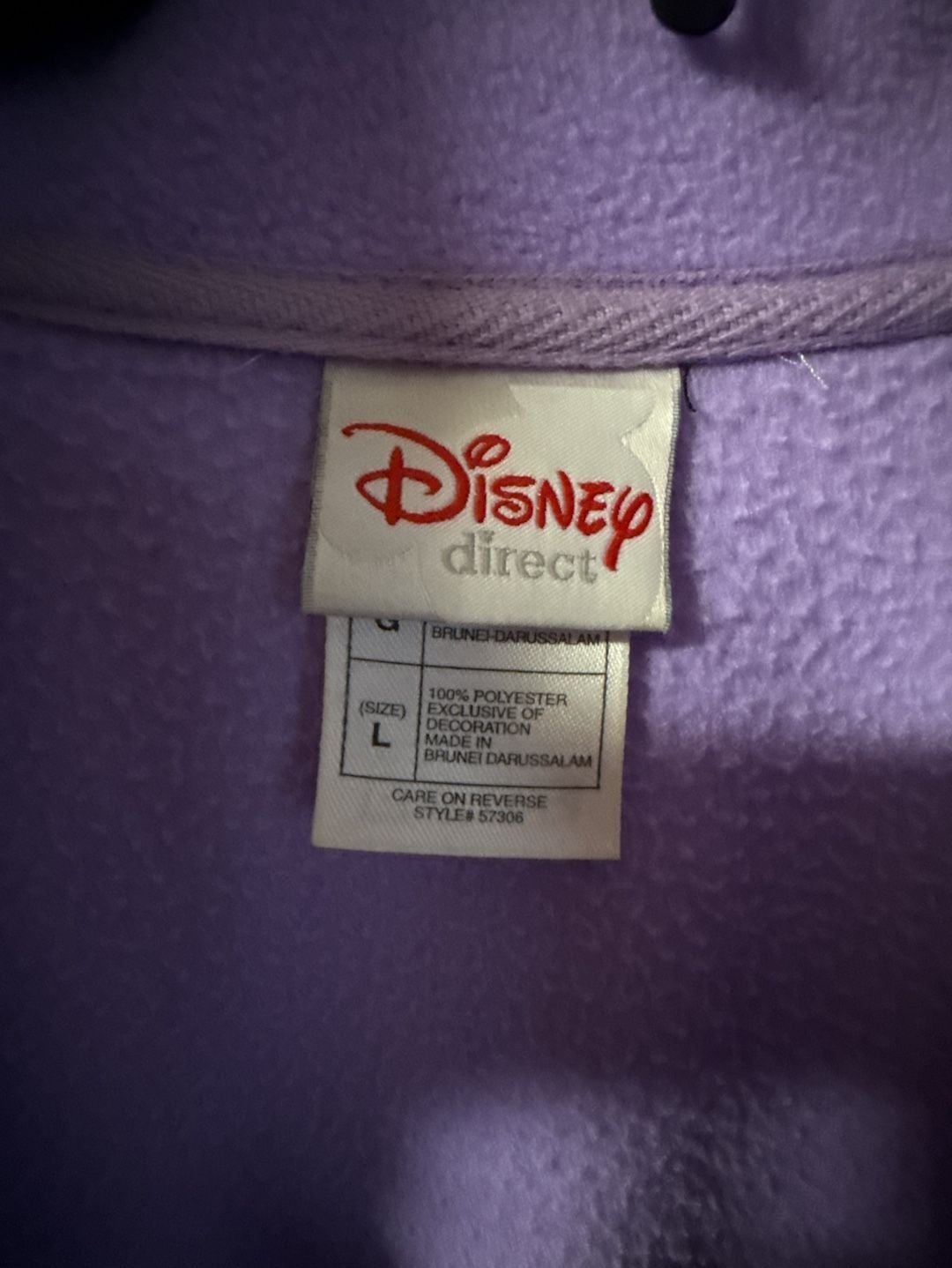 Disney Direct Winnie the Pooh Eeyore Embroidered Purple Quarter Zip Fleece Pullover 3