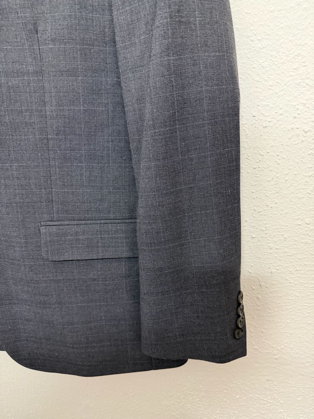 Chaps Men's 2-Piece Suit Gray Glen Plaid Two-Button Jacket and Trousers 2