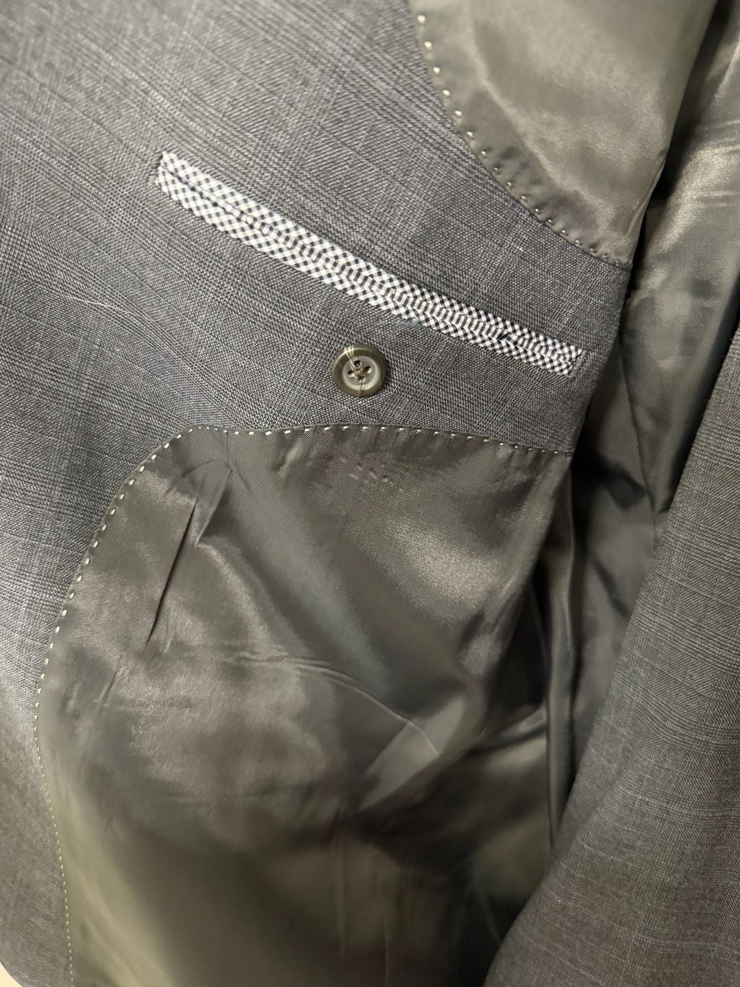 Chaps Men's 2-Piece Suit Gray Glen Plaid Two-Button Jacket and Trousers 5