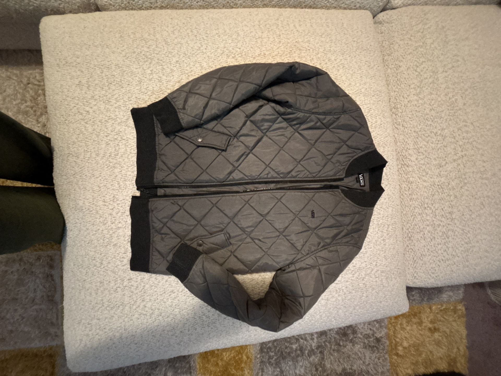 Vans Men's Diamond Quilted Bomber Jacket Black 1