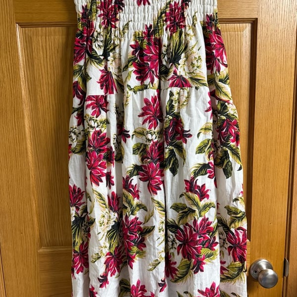 Ophelia Roe Floral Print Smocked Waist Tiered Maxi skirt