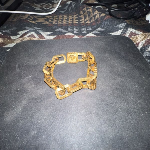 Versace Greca Quilting Medusa Chain Link Bracelet