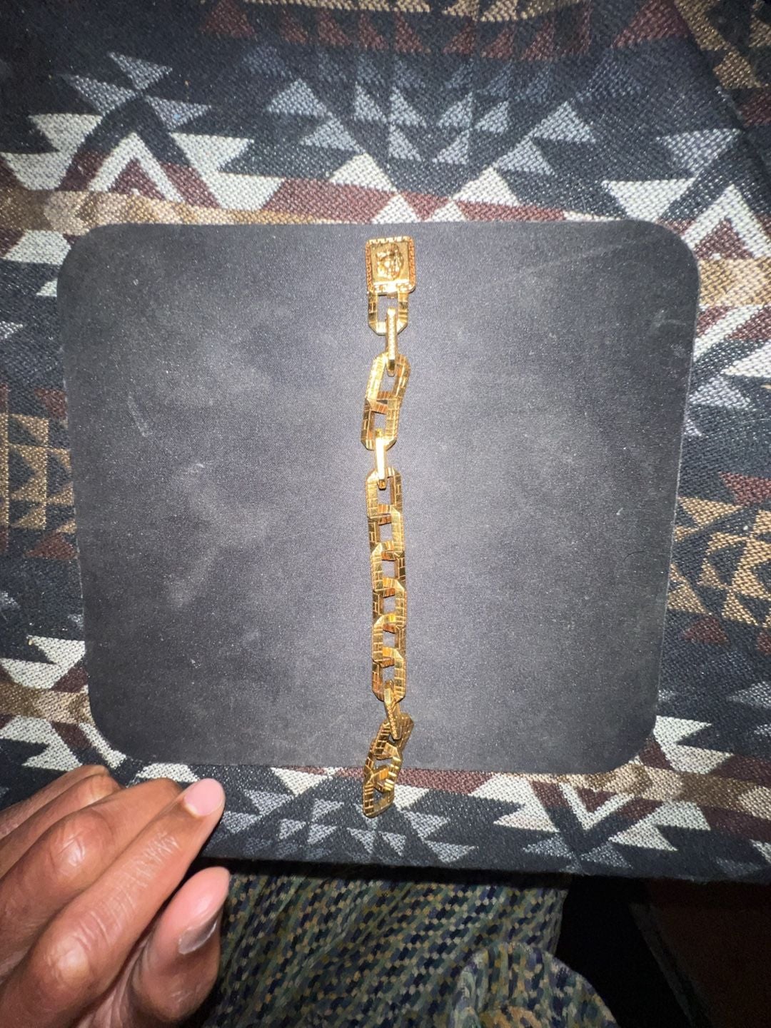 Versace Greca Quilting Medusa Chain Link Bracelet 7