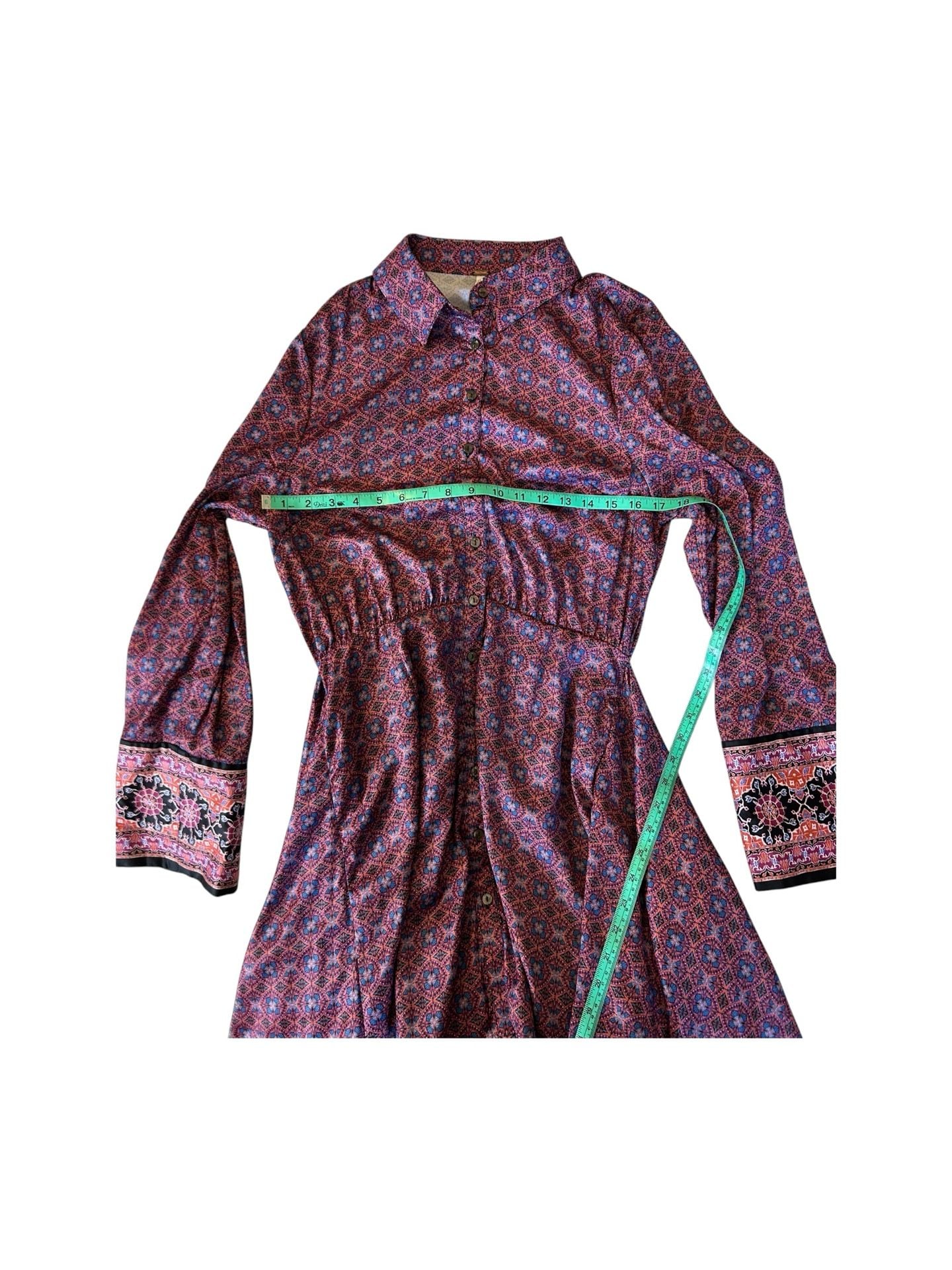 Free People Silky Rillo Shirtdress in Blackberry Tapestry Print 7