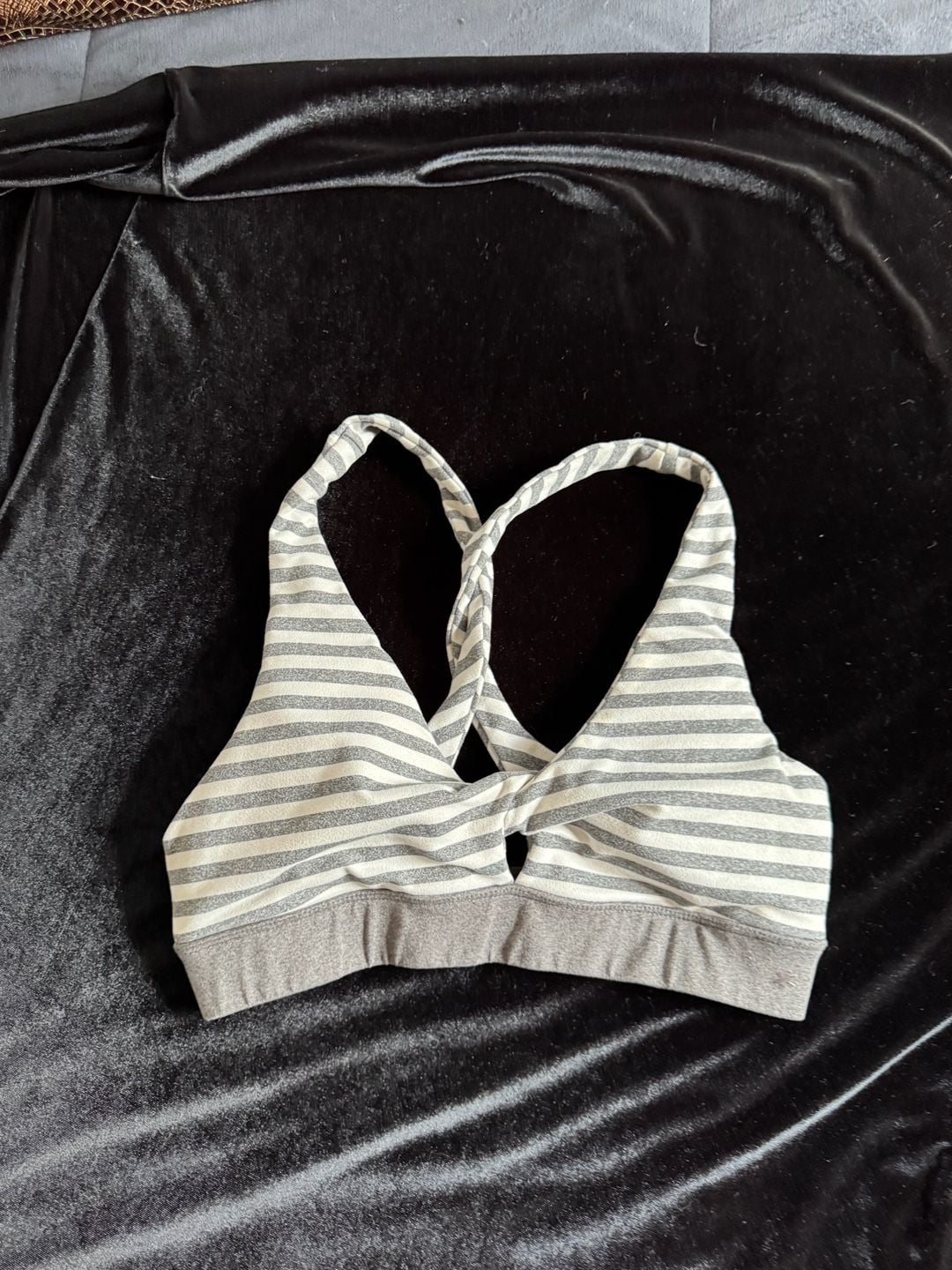 Splendid Studio Striped Twist Front Cross-Back Sports Bra 5