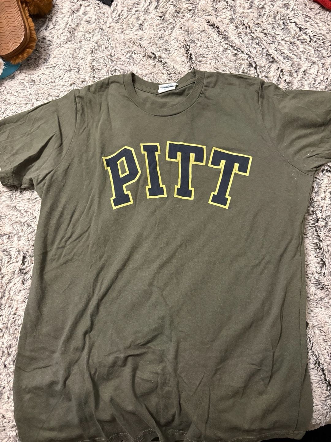 Delta Ringspun University of Pittsburgh Pitt Panthers Olive Green Graphic T-Shirt 2