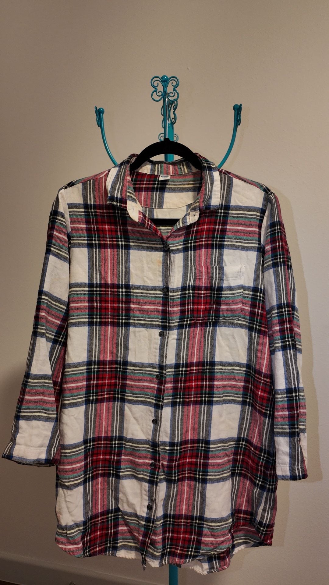 Old Navy Multi-Color Plaid Flannel Long Sleeve Button-Down Shirt – Size S 2
