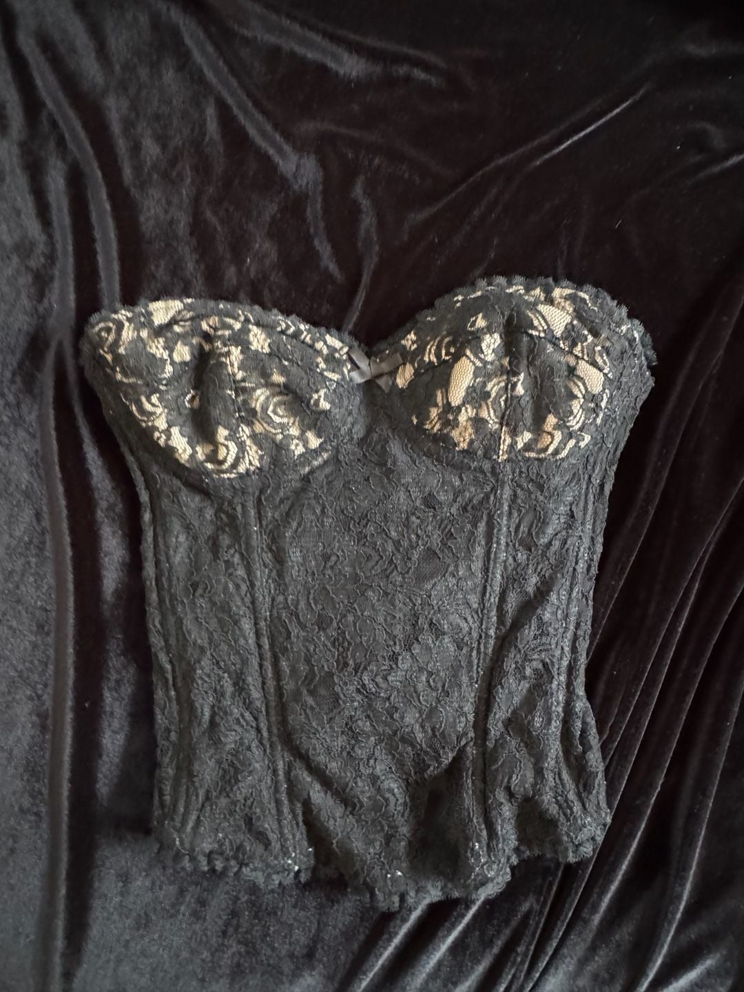 Amaya Lace Bustier Top Black 2