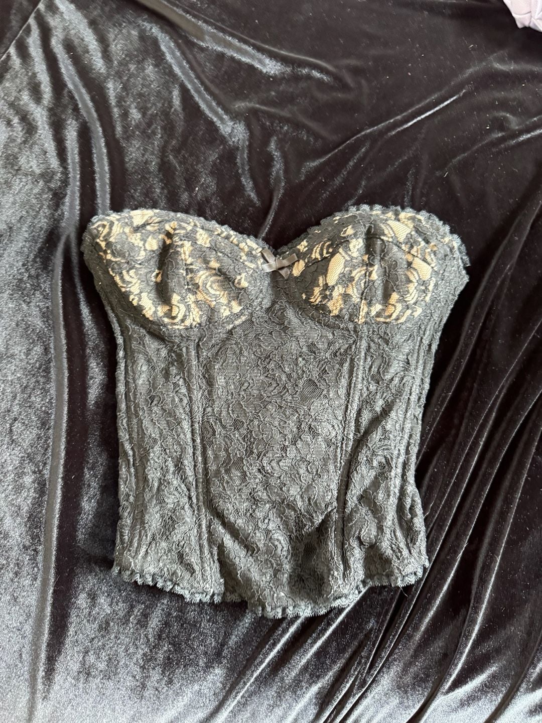 Amaya Lace Bustier Top Black 3