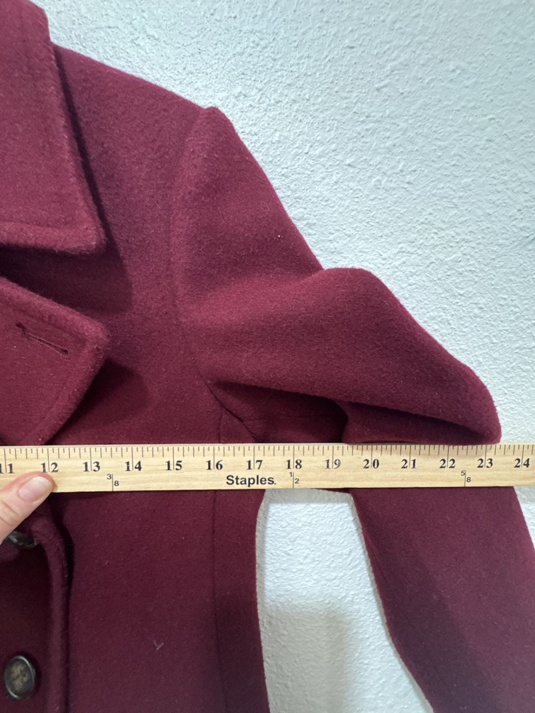 Old Navy Women's Petite Small Double-Breasted Burgundy Peacoat 6