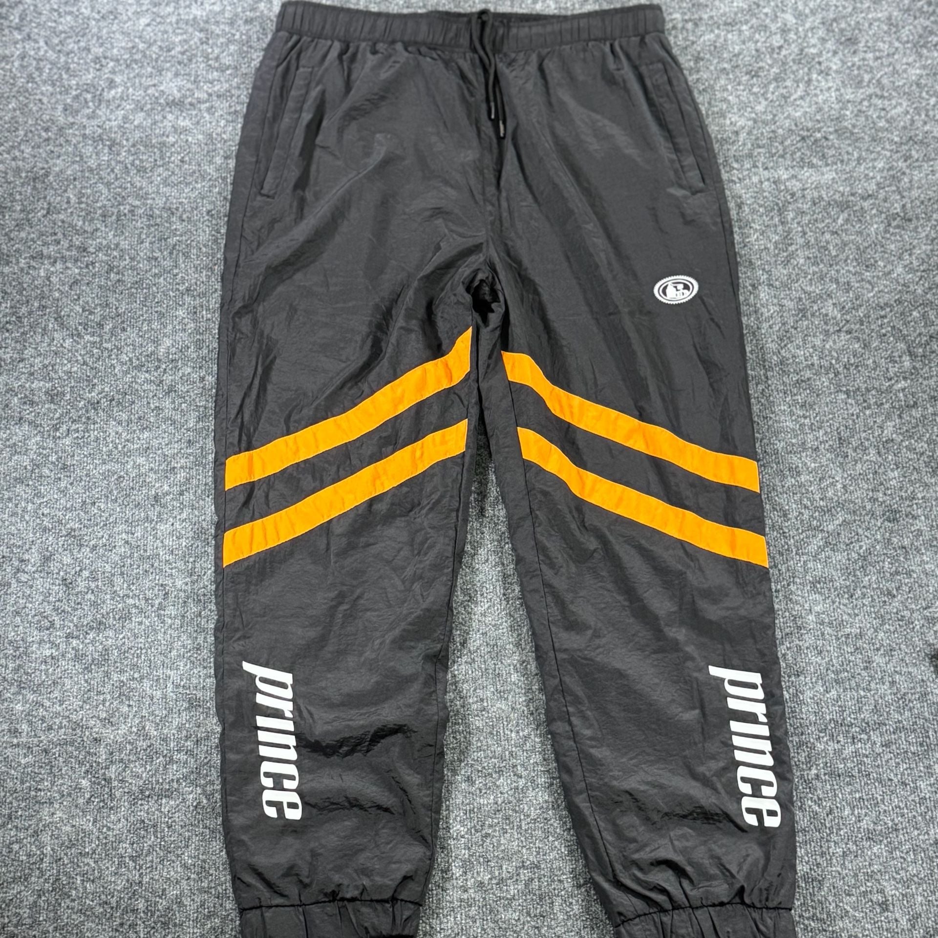 Prince Men's Tito's Vodka Promotional Nylon Jogger Track Pants Black/Orange 2