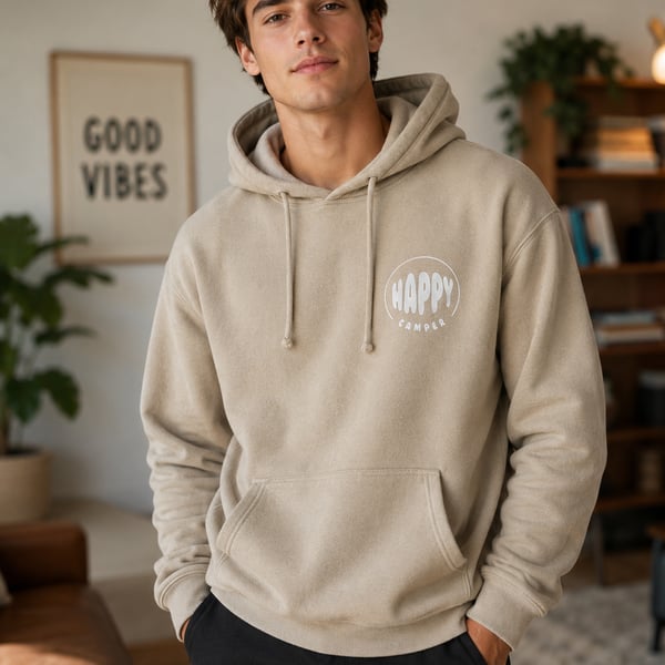 HAPPY CAMP3R Puff Series Hoodie in Taupe