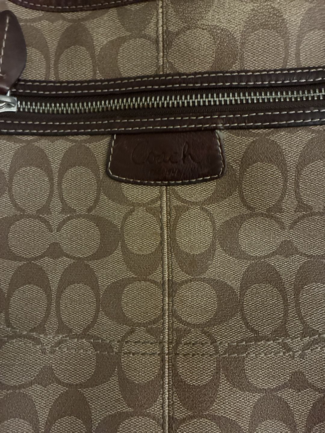 Coach Signature F15704 Brown Coated Canvas Crossbody Bag 4