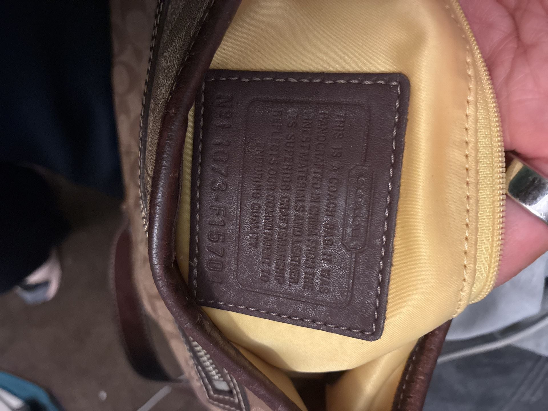 Coach Signature F15704 Brown Coated Canvas Crossbody Bag 6