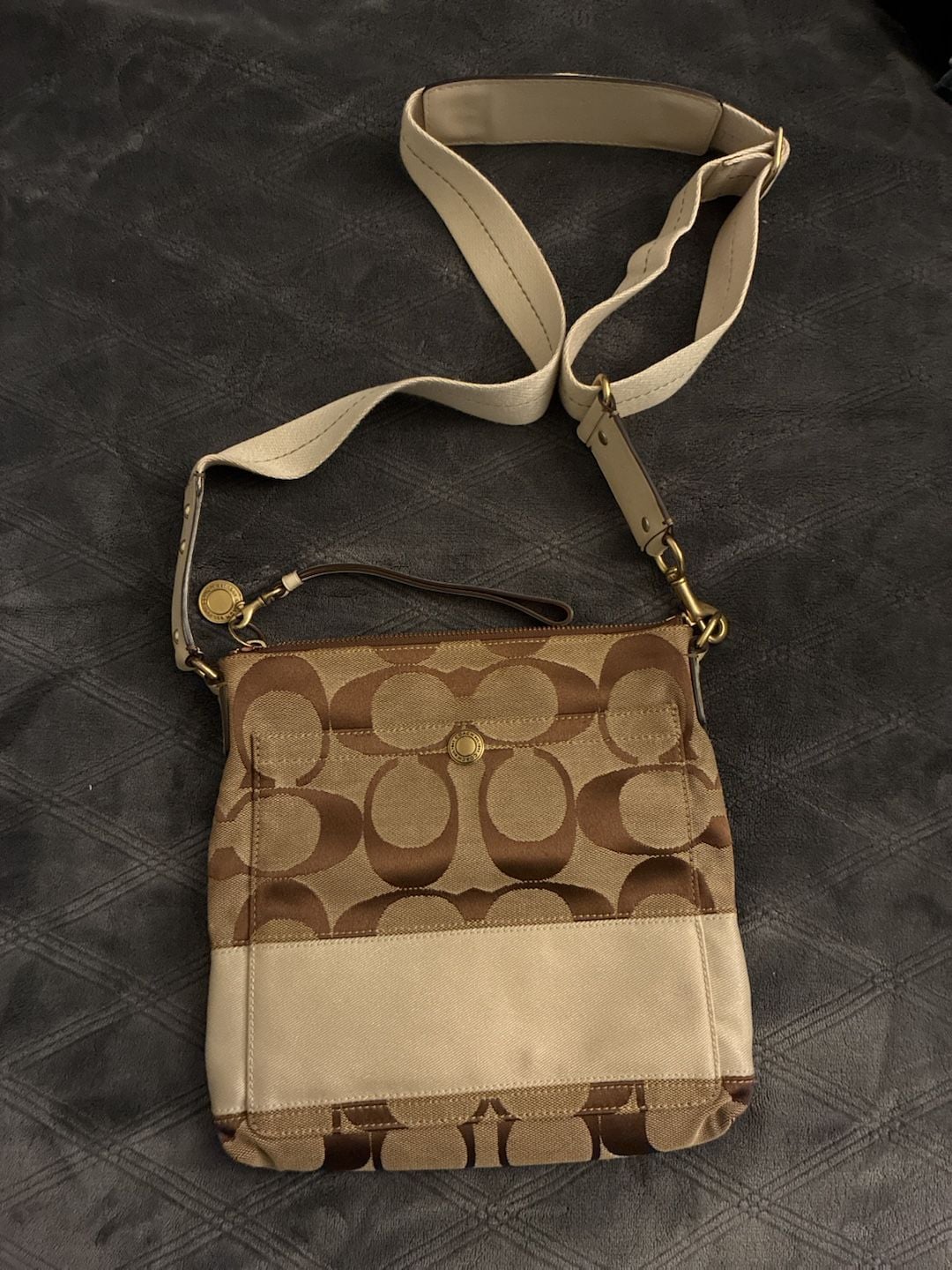Coach Signature Canvas and Leather Courier Crossbody Bag 10127 2