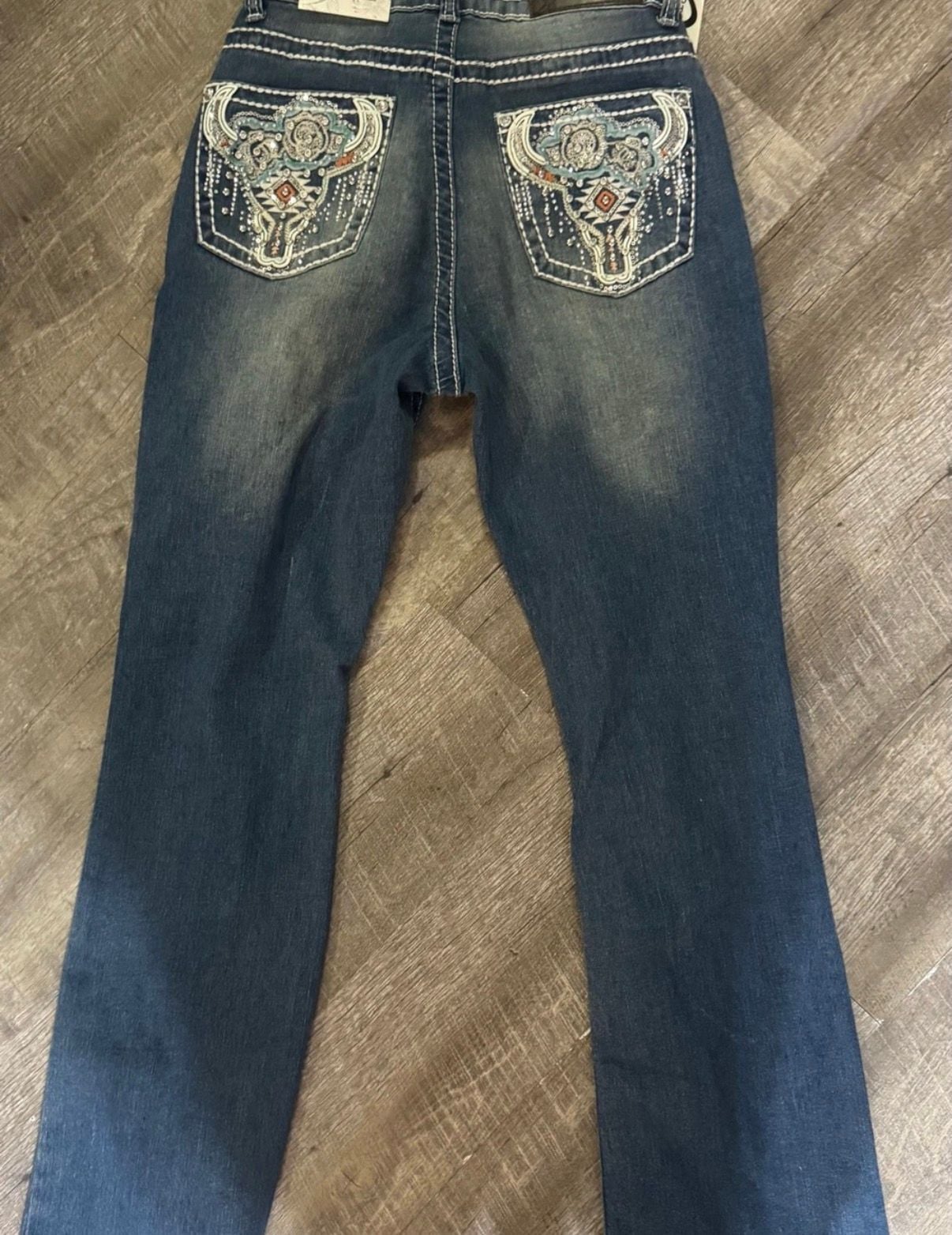 SKY Premium Collection Women's Embellished Pocket Bootcut Jeans 3