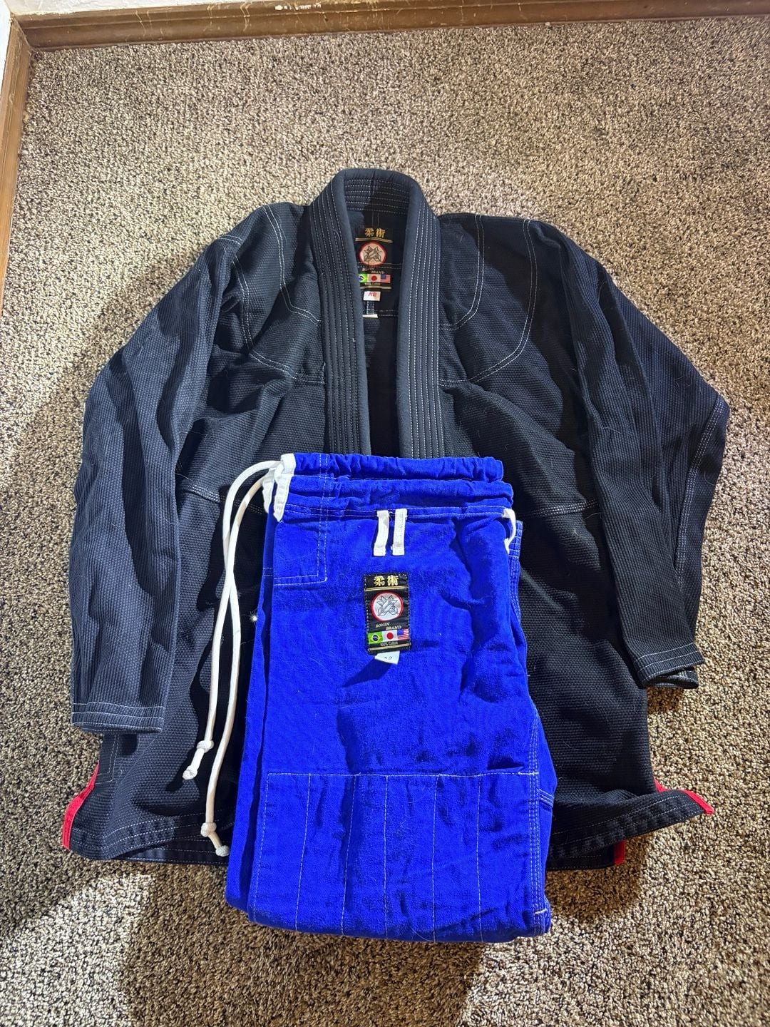 Ronin Brand Brazilian Jiu Jitsu Gi Uniform Set Black and Blue Size A2 1