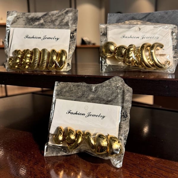 Fashion Jewelry Gold-Tone Multi-Style Hoop Earring Assortment Set