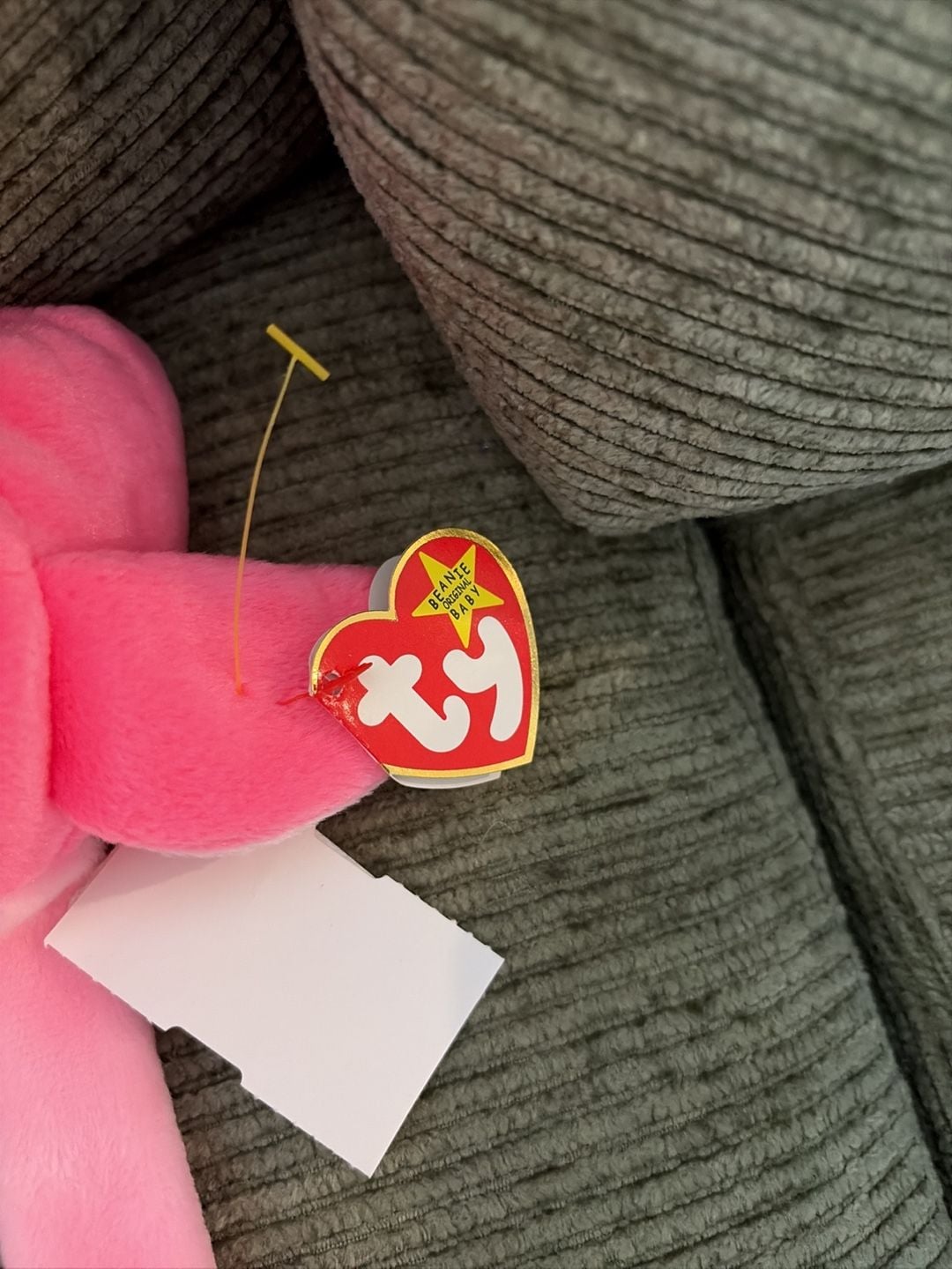 Ty Beanie Babies Pinky the Flamingo 1995 Plush Toy with Original Tags 2