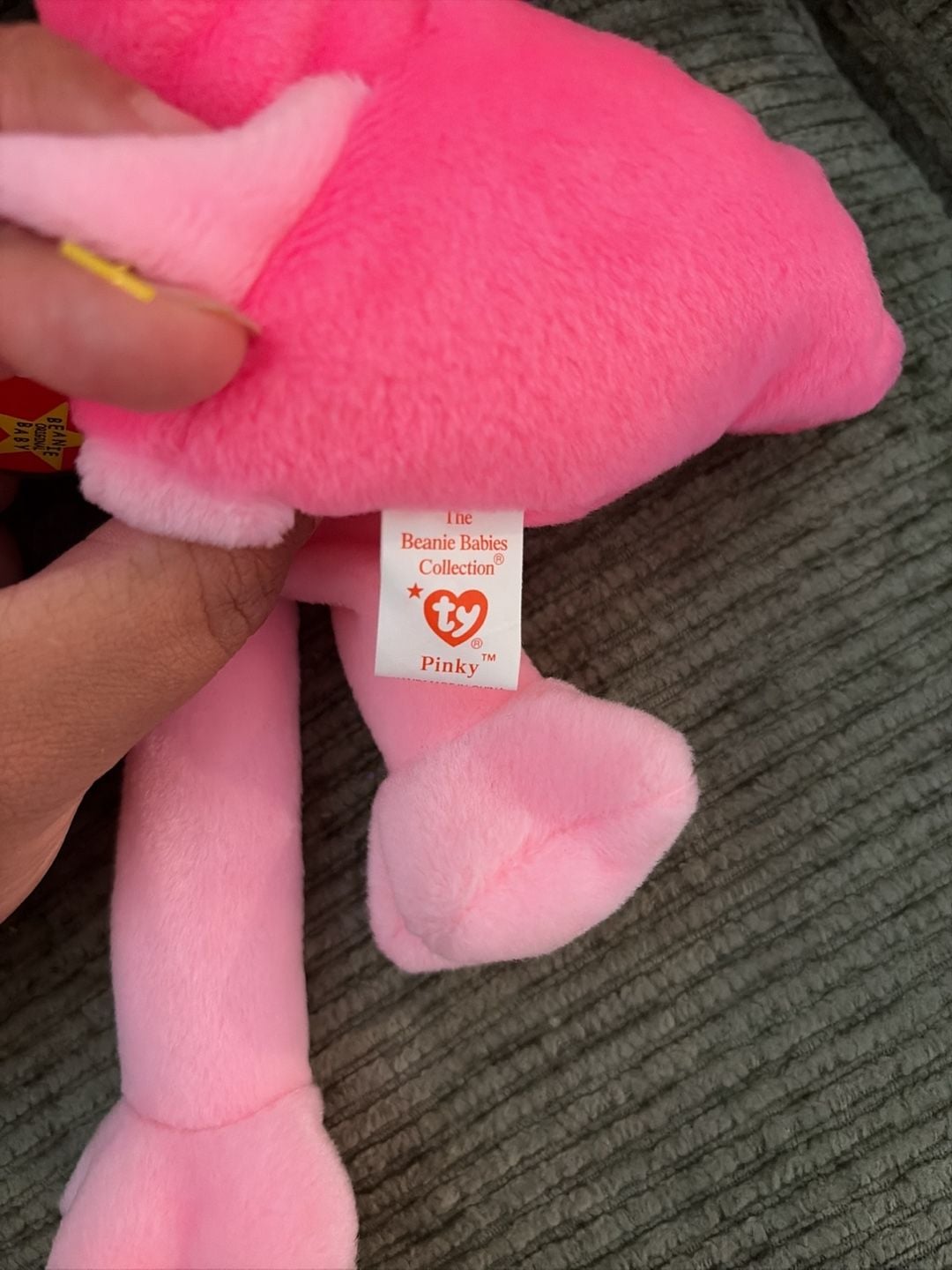Ty Beanie Babies Pinky the Flamingo 1995 Plush Toy with Original Tags 4