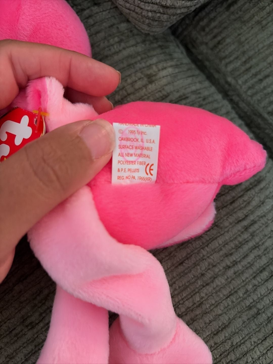 Ty Beanie Babies Pinky the Flamingo 1995 Plush Toy with Original Tags 5