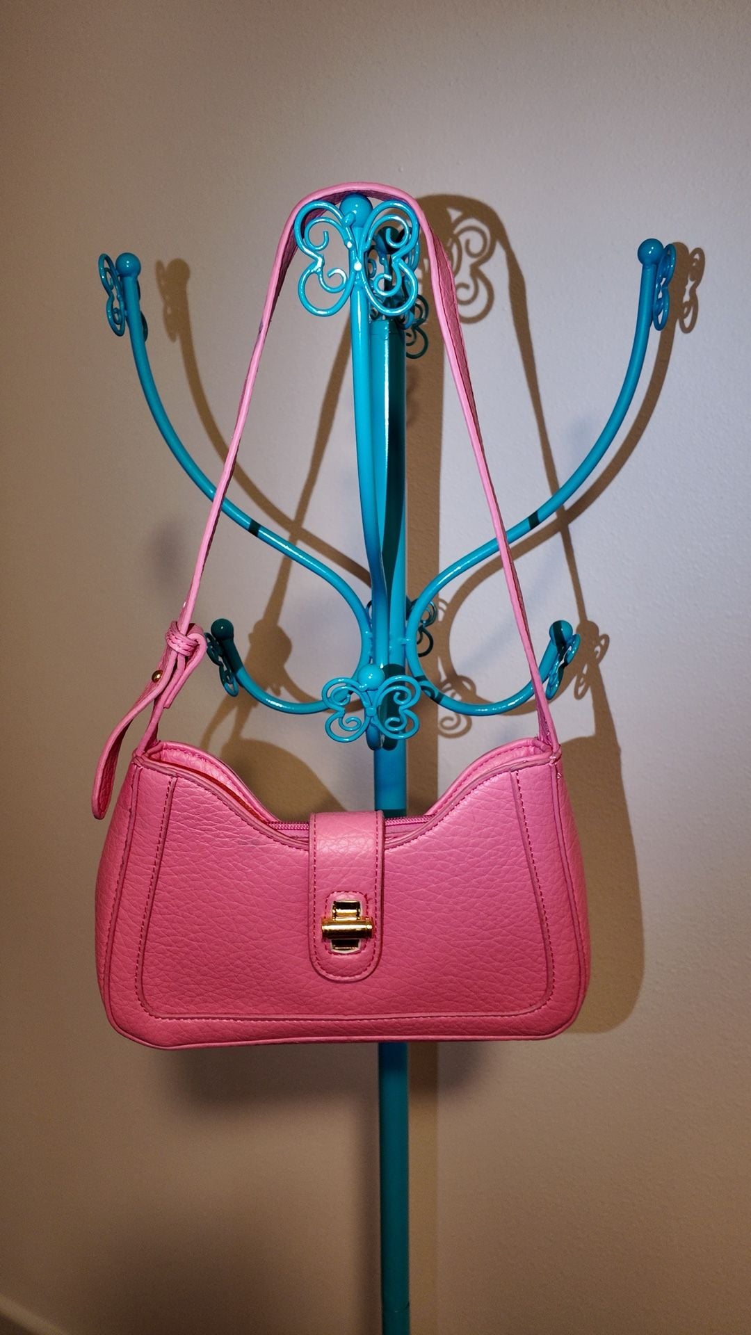 SHEIN Pink Pebbled Faux Leather Y2K Style Mini Shoulder Bag 2