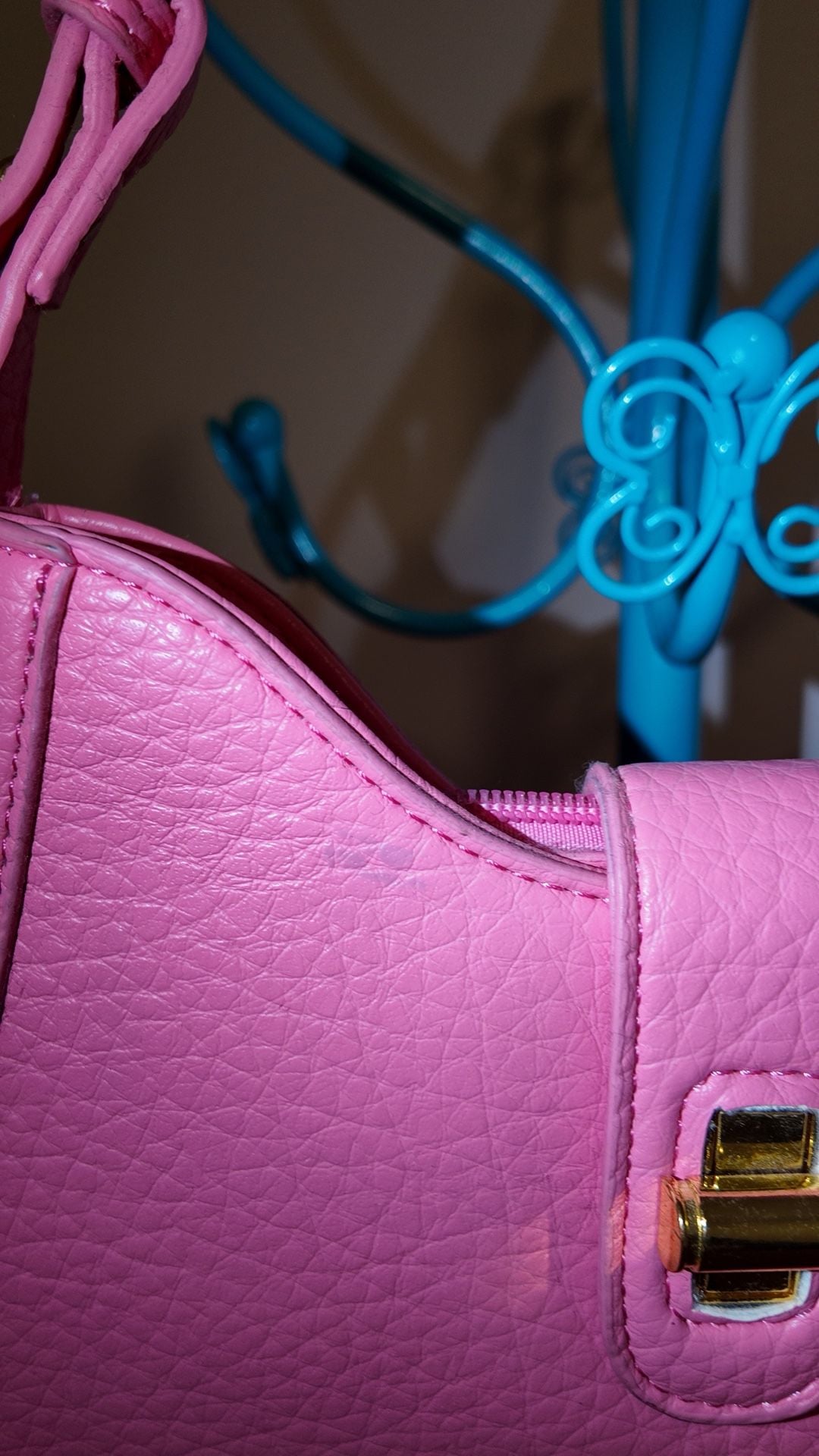 SHEIN Pink Pebbled Faux Leather Y2K Style Mini Shoulder Bag 3