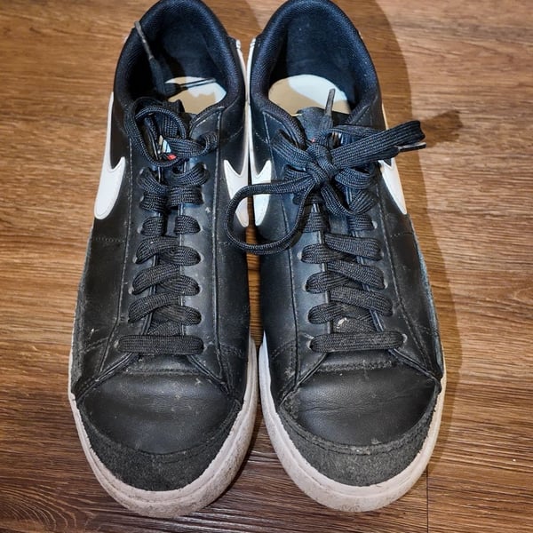 Nike Blazer Low Platform Black White Sneakers - Women's Size 7