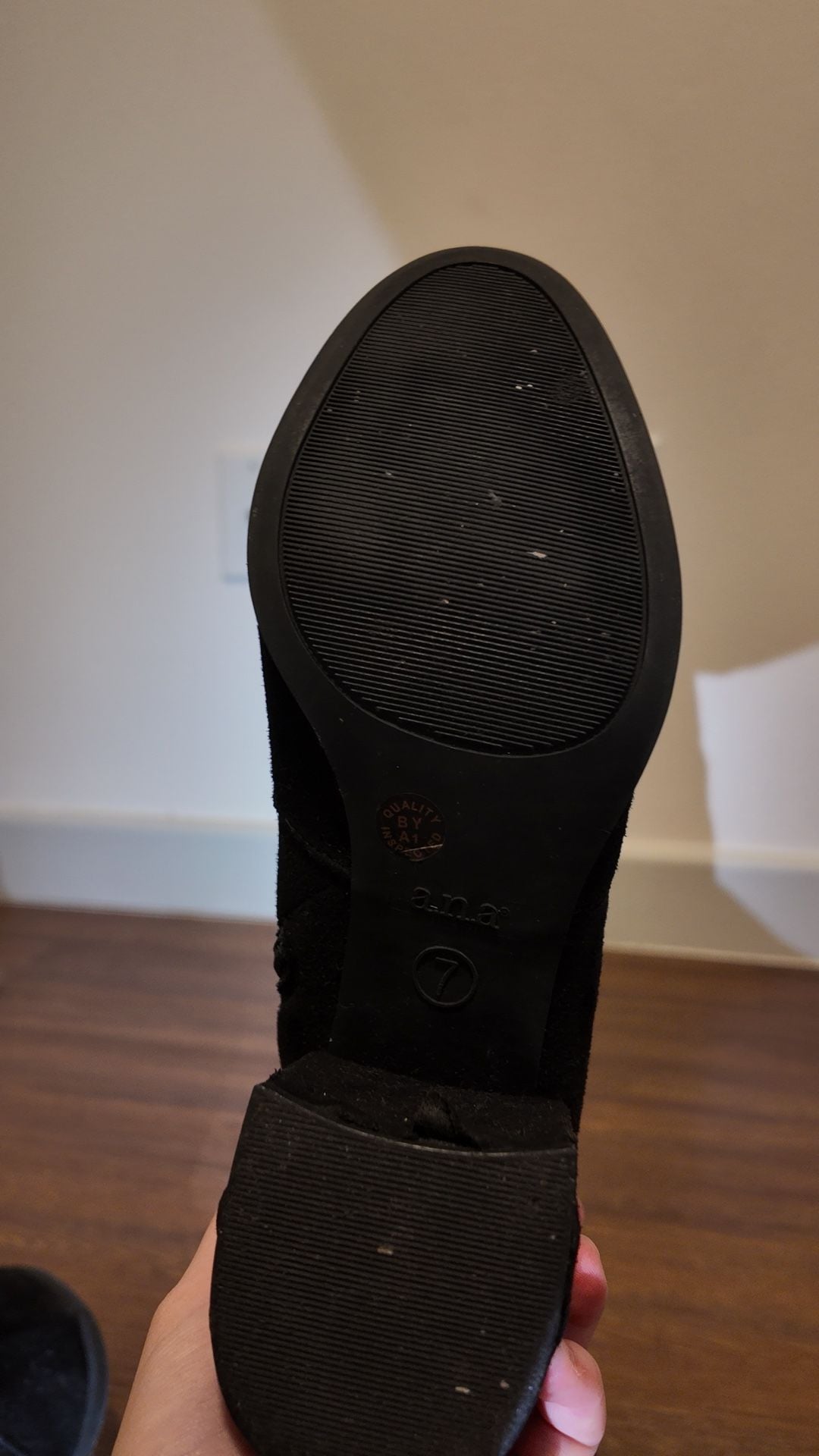 a.n.a Black Faux Suede Over-The-Knee Block Heel Boots - Women's Size 7 4