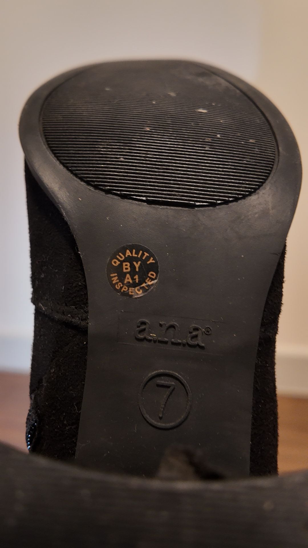 a.n.a Black Faux Suede Over-The-Knee Block Heel Boots - Women's Size 7 5