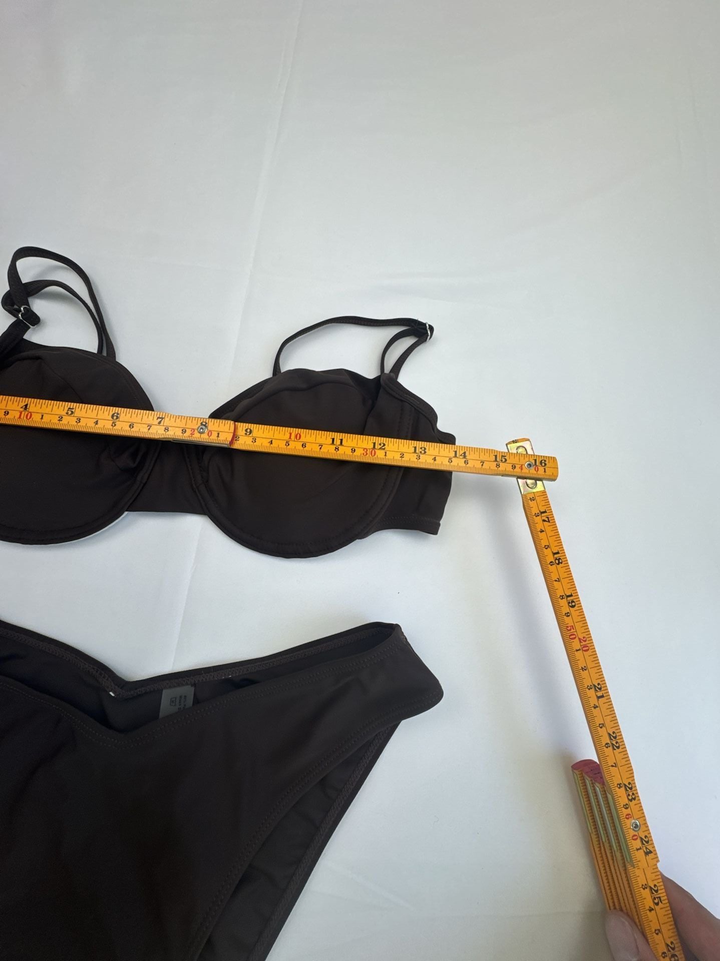Solid Dark Brown Underwire Two-Piece Bikini Set 3