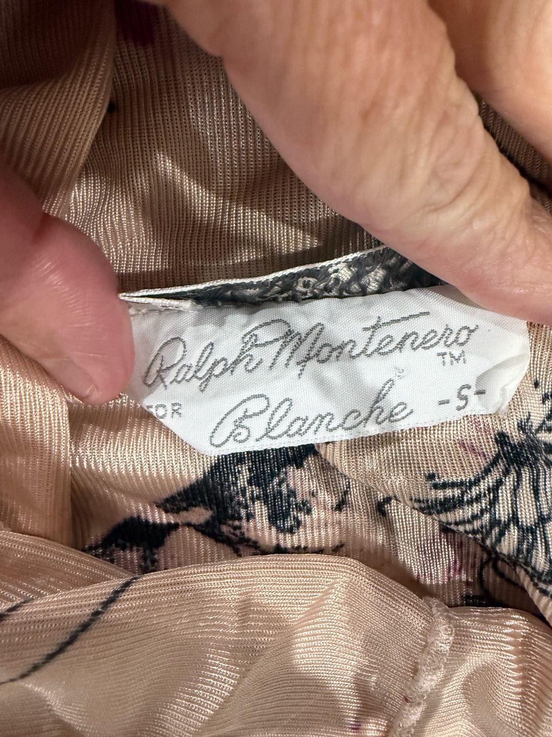 Vintage Ralph Montenero Blanche Floral Satin Slip Dress Nightgown Size s 3