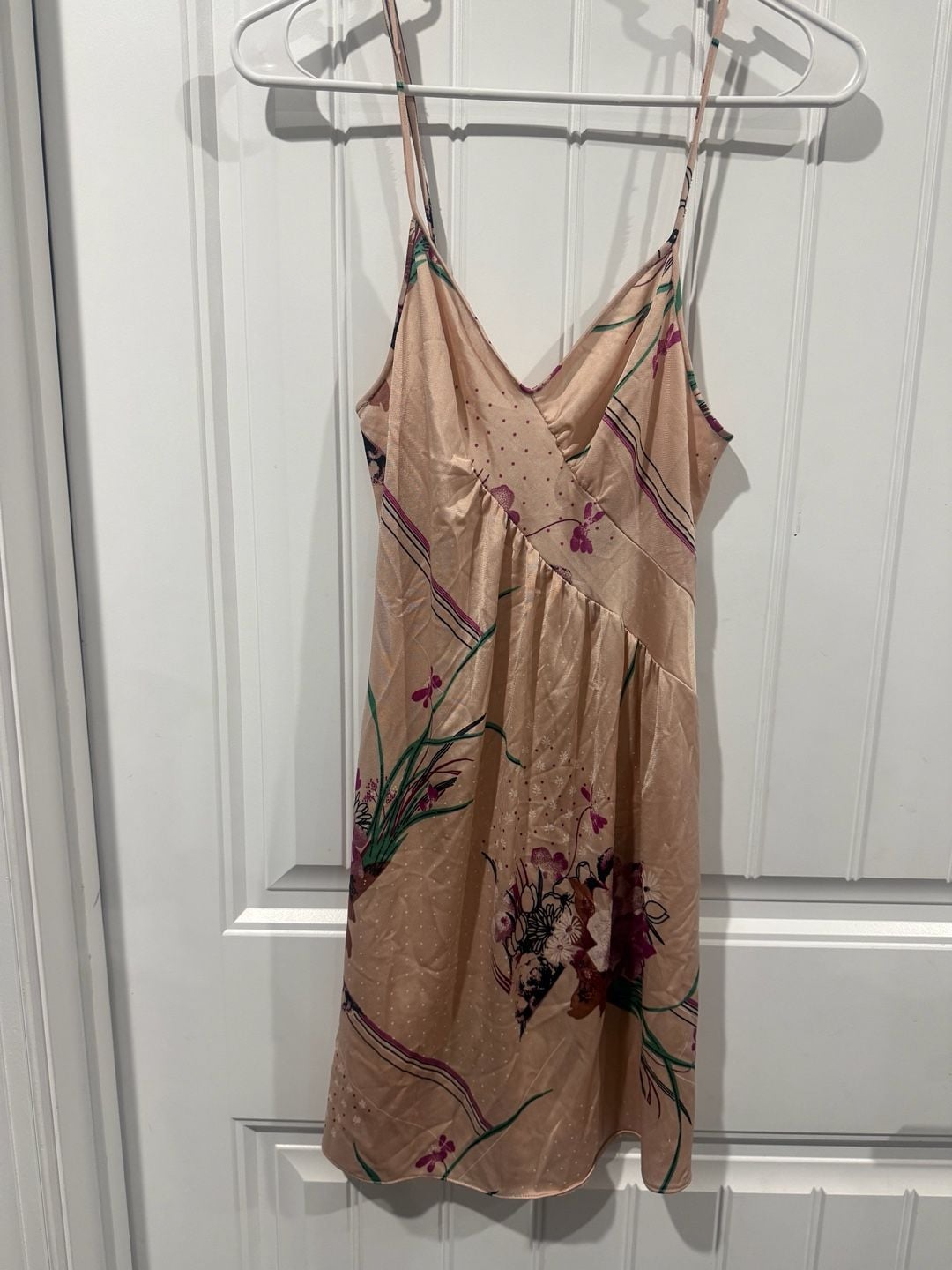 Vintage Ralph Montenero Blanche Floral Satin Slip Dress Nightgown Size s 6
