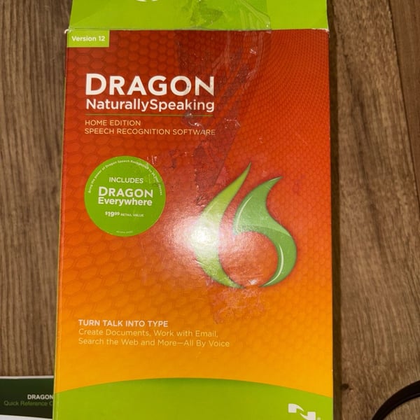 Nuance Dragon NaturallySpeaking Home Edition Version 12 Speech Recognition Software