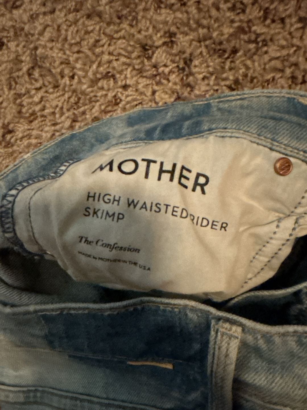 MOTHER Superior The High Waisted Rider Skimp Jeans in The Confession 5