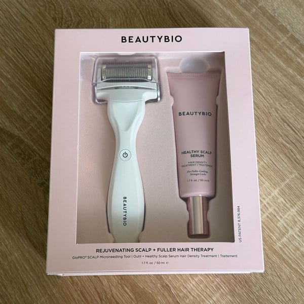 BeautyBio Rejuvenating Scalp + Fuller Hair Therapy Set with GloPRO Microneedling Tool and Healthy Scalp Serum