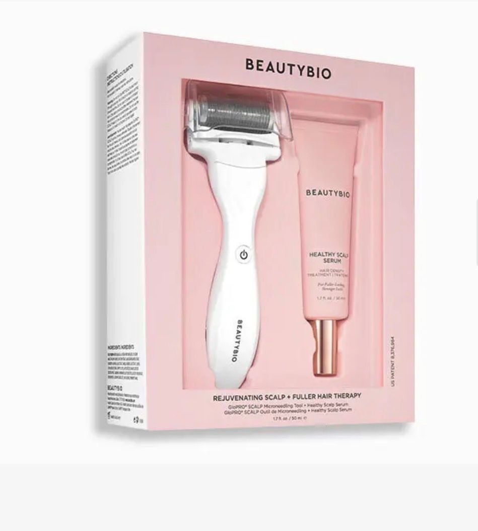 BeautyBio Rejuvenating Scalp + Fuller Hair Therapy Set with GloPRO Microneedling Tool and Healthy Scalp Serum 3