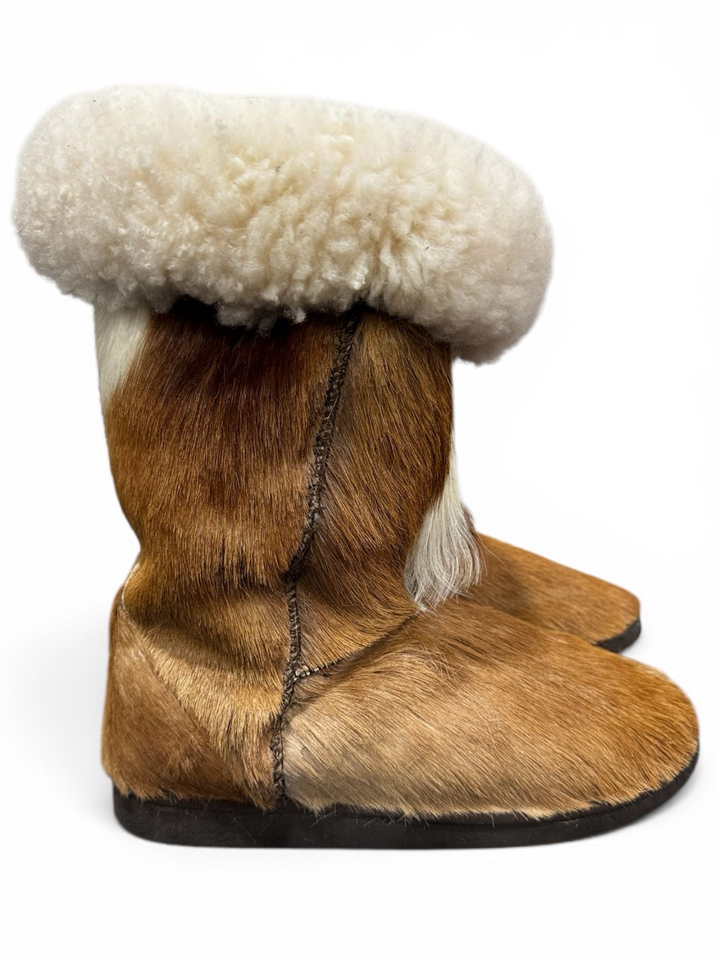 Cleverboks Genuine Springbok Fur Winter Boots Sheepskin Lining Women's Size 9 5