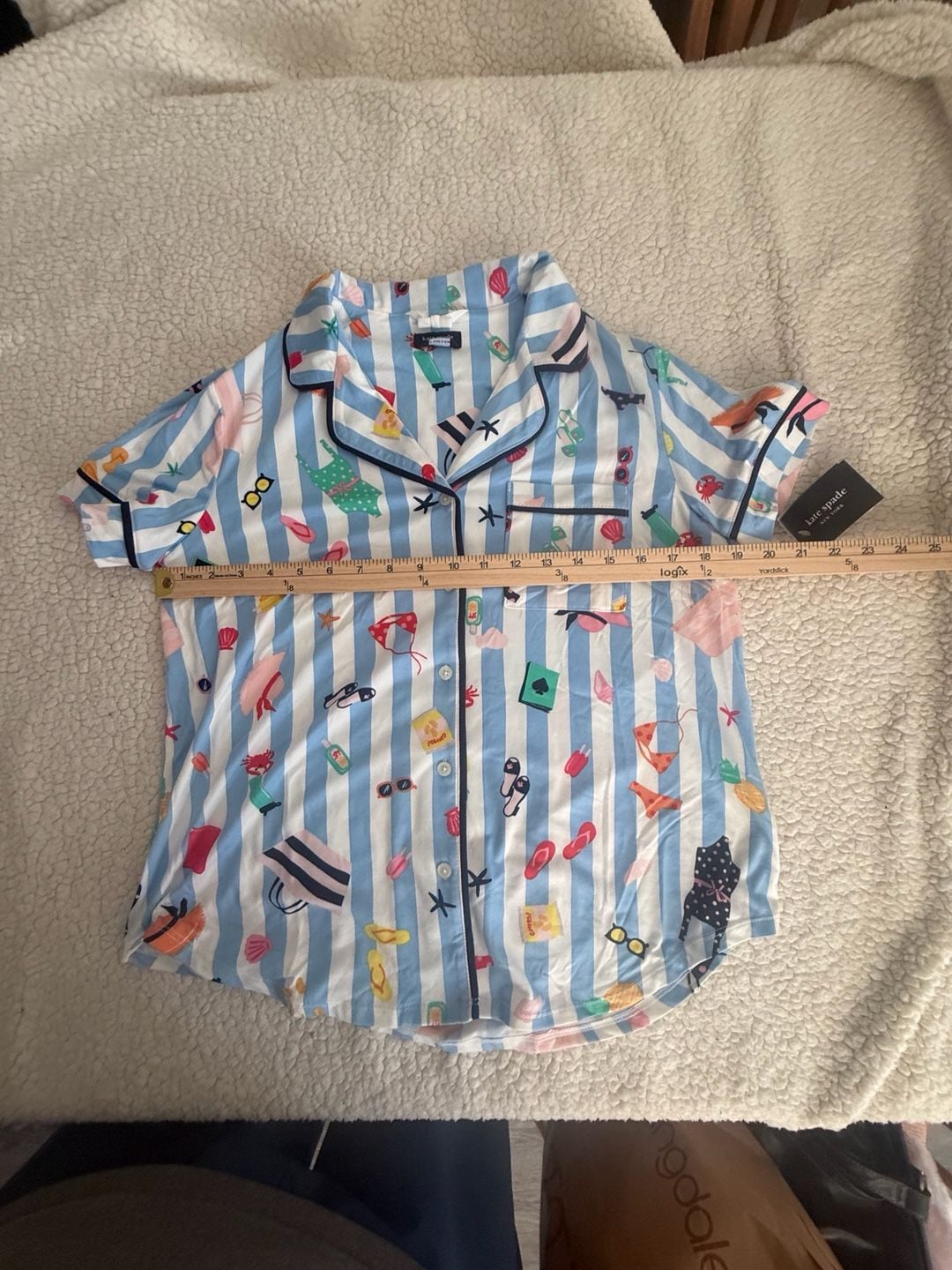 Kate Spade New York Beach Day Short Sleeve Cropped Pajama Set 1
