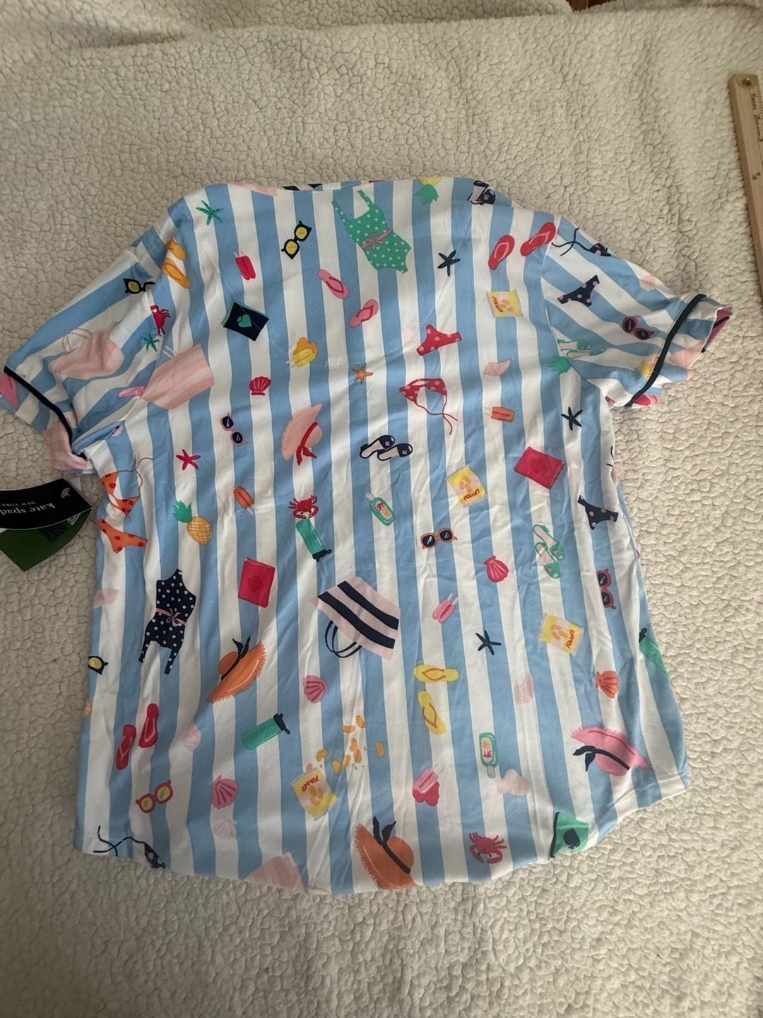 Kate Spade New York Beach Day Short Sleeve Cropped Pajama Set 2