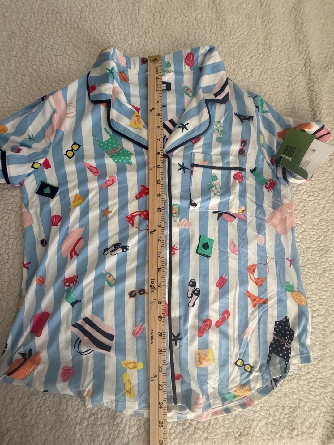 Kate Spade New York Beach Day Short Sleeve Cropped Pajama Set 3